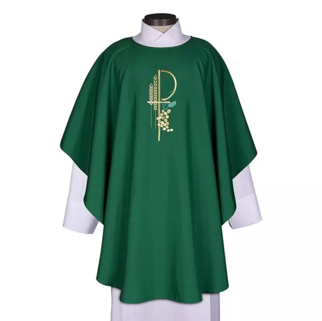 EMBROIDERED GREEN EUCHARISTIC Chasuble Roman Catholic Vestment for ...