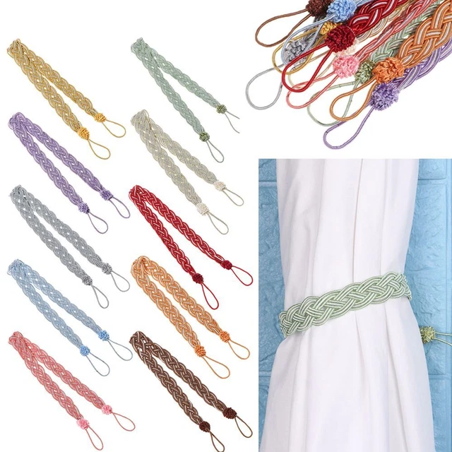 Practical Hold Curtain Holder Rope Satin Voile Strap Braided Tiebacks Tie Backs
