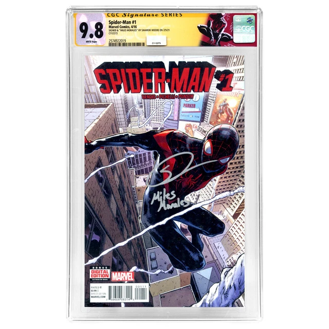 Shameik Moore Autographed 2016 Spider-Man #1 Sara Pichelli Cover! CGC SS 9.8