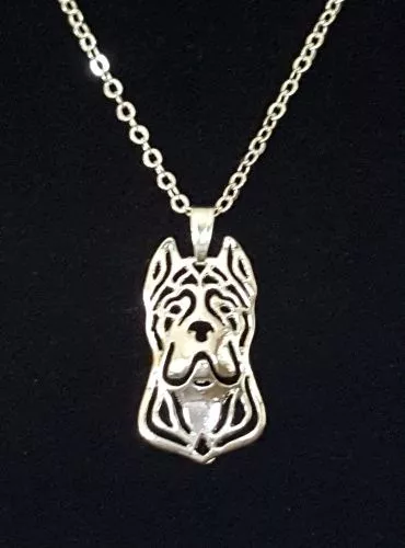 Cane Corso, Cropped Ears, Dog Cute necklace 18"
