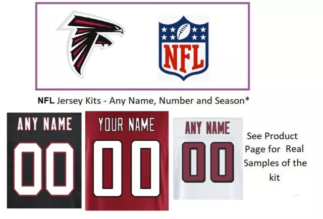 NFL Atlanta Falcons Jersey Kit Custom Lettering ANY YEAR Name Number UNSEWN