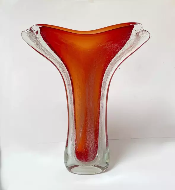 Grant Donaldson Australian Studio Art Glass Large Iceberg Vase Signed