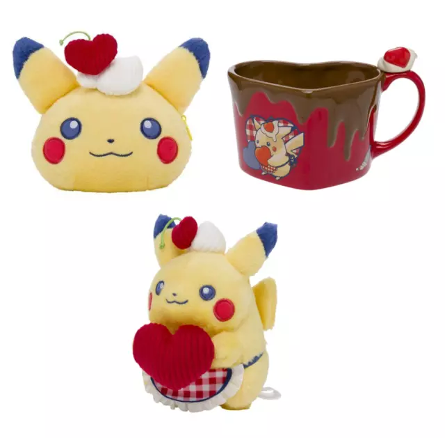 Pokemon Center Pikachu Becher & Beutel & Plüschpuppe Valentinstag Limitiert...