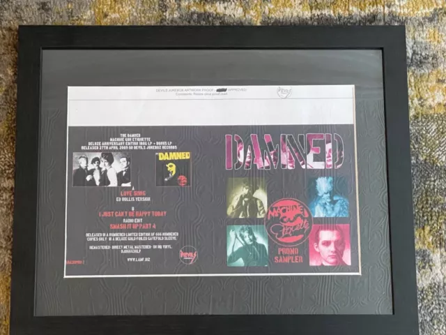 The Damned Rare original promo artwork Framed MGE Perfect condition