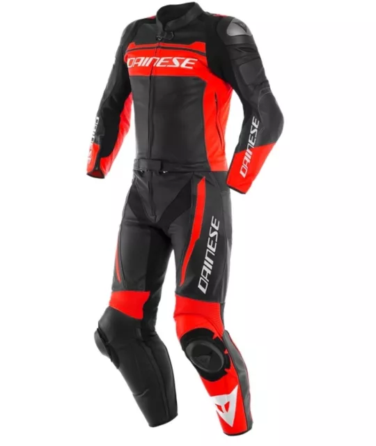 Tuta Divisibile Pelle Leather Suit Moto Dainese Mistel Black Lava Red Tg 48