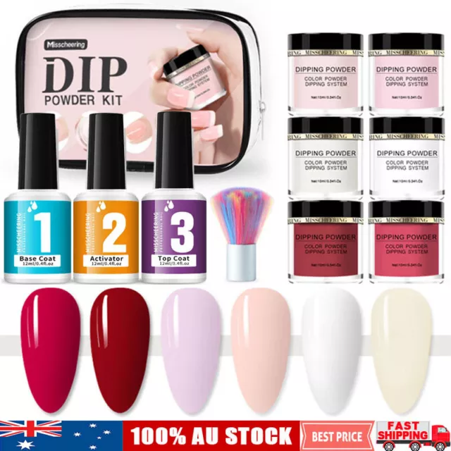 Nail Dipping Powder Kit 10g/pot Dip System Liquid Manicure Nail Art Starter Set