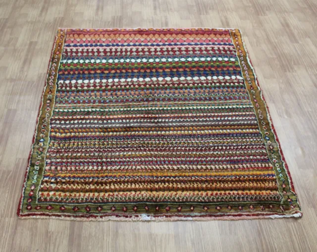 PERSAIN CARPET RUG HAND MADE Oriental old Wool Vintage /Arak rug 138 X 124 CM