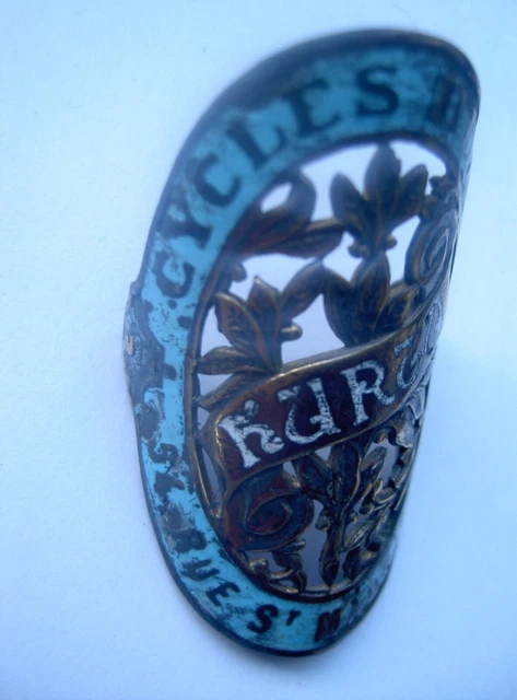 Plaque emaillee de velo cycles WONDER - Old Enameled Bike Head Badge