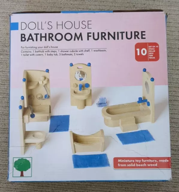 Doll's House Bathroom Furniture 10 Piece Set - boxed