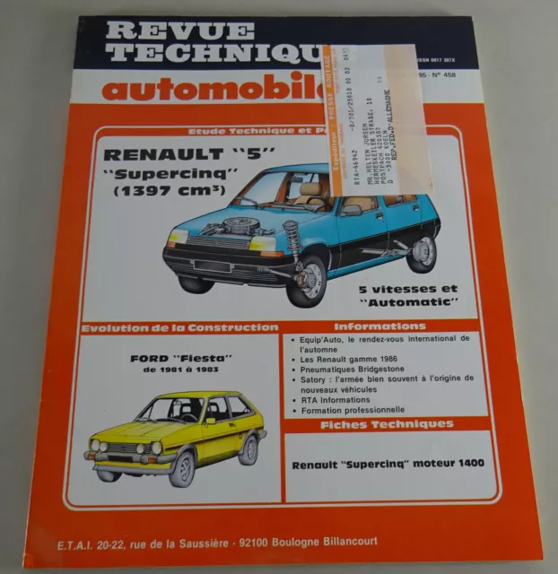 Reparaturanleitung Revue Technique Renault R5 Supercinq / Ford Fiesta von 8/1985