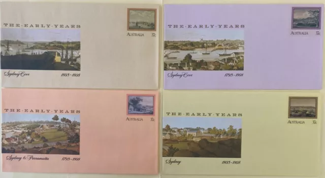 Australian Pre Stamped Envelope Mint 1988 The Early Years set of 4