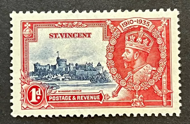Travelstamps: 1935 St. Vincent Stamps Sg 142 1d KGV Silver Jubilee Mint MOGH