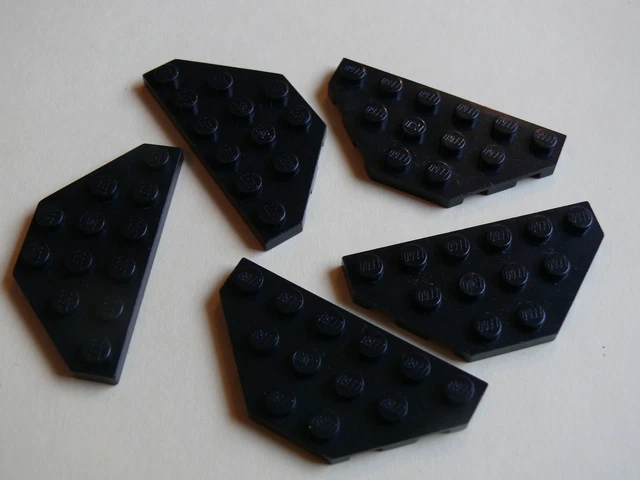 Lego 5 ailerons noirs set 8462 7573 6868 5581 / 5 black wedge plate