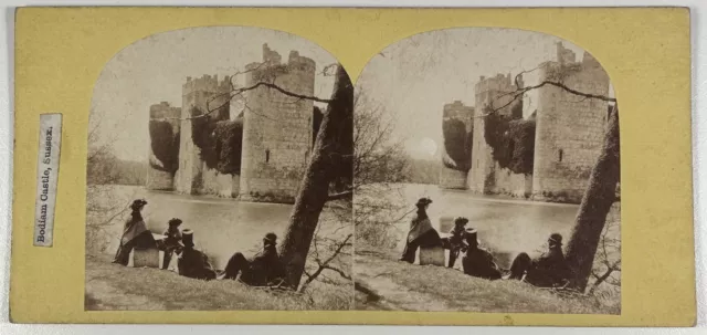 UK Sussex Château de Bodiam c1860 Photographie Artistique Stereo Vintage