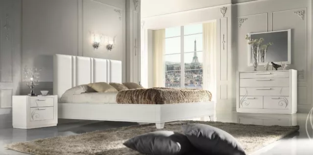 Chambre Lit Table de Chevet Groupe Lits Luxe Cadre Du Lit Bois Design Set 3tlg