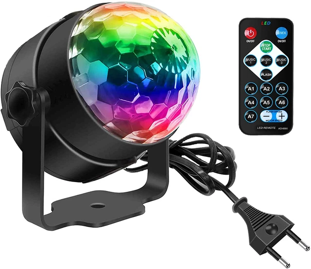 Palla Disco LED Con Telecomando - Luci RGB Che Ballano A Ritmo Di Musica Per Feste - Foto 5