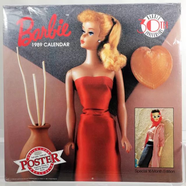 Barbie 1989 Calendar Special 16 Month Edition New and Sealed as pictured Mattel