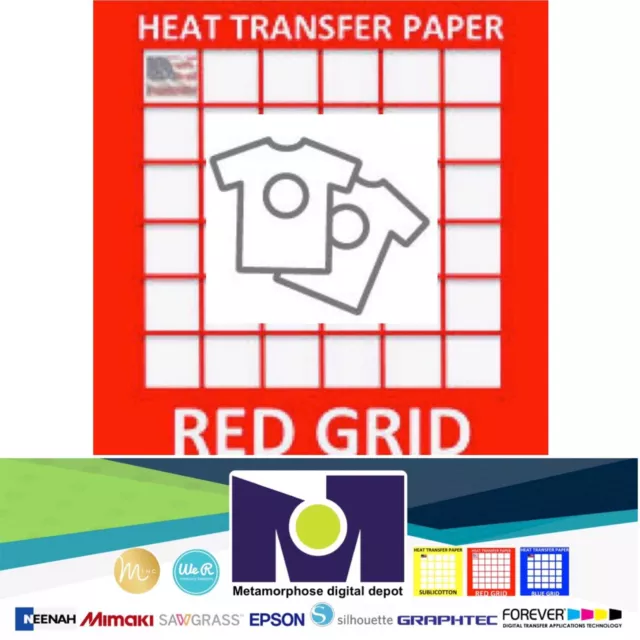 RED LINES BACK Inkjet Heat Transfer Paper Light color t shirt 8.5”x11” 50 sheets