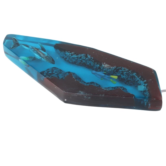 Large Epoxy Resin Wood Light Lap Diver And Hupback Whale | Desertcart - View #2
