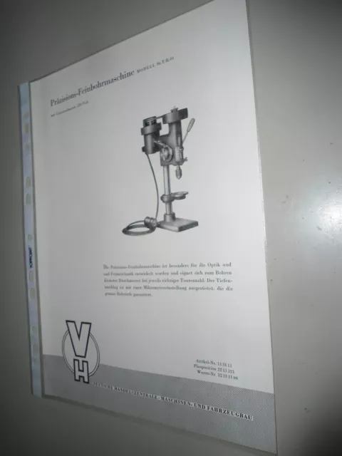 Altes Datenblatt DDR, Prospekt, Präzisions-Feinbohrbohrmaschine