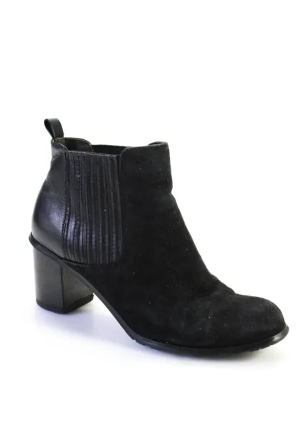 Karen Millen Womens Suede Stretch Knit Ankle Boots Black Size 38 8