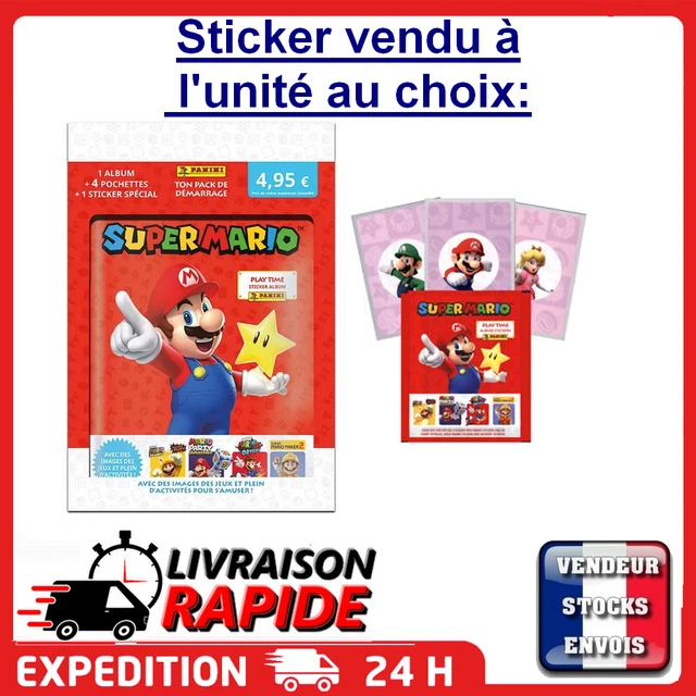 Panini Super Mario Stickers Coffret de 1 Album 15 Pochettes 5 Cartes Edition Limitée Gold