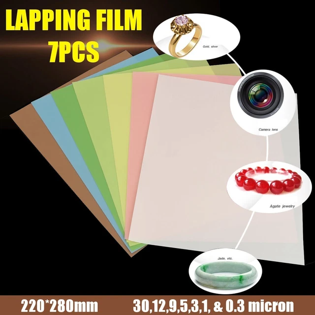 7pcs Micro Finition Feuille Rodage Film Kit Assortiment 30,12, 9,3, 1,5, 0.3