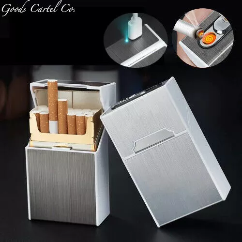 2 in 1 Cigarette Case Electric Lighter Flameless/USB Rechargeable/Windproof!