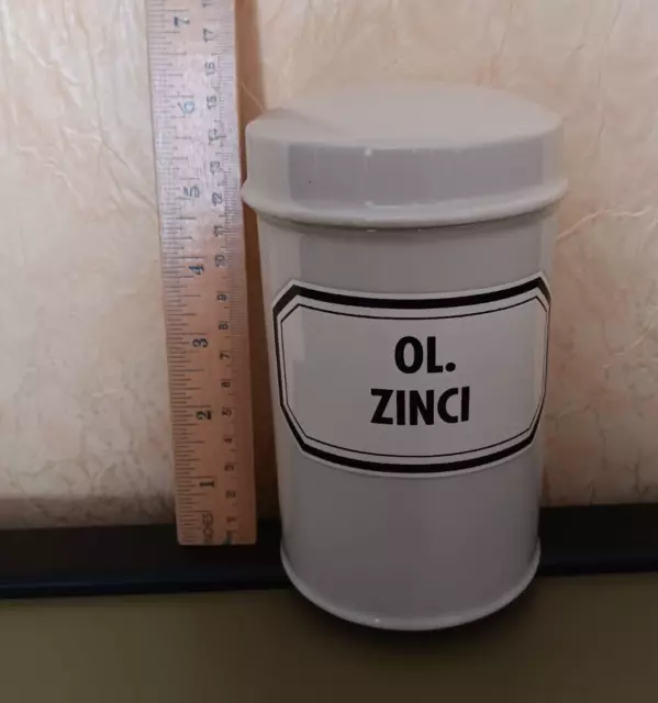 Altes Standgefäß für Salbe/Lotion/Öl aus Apotheke mit Schütte 500 ml Porzellan
