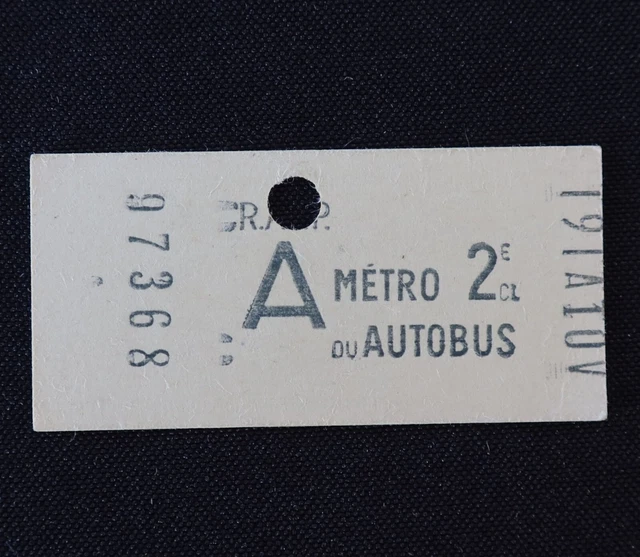 TICKET MÉTRO / RER / Autobus - RATP-SNCF - Années 80 - Métropolitain