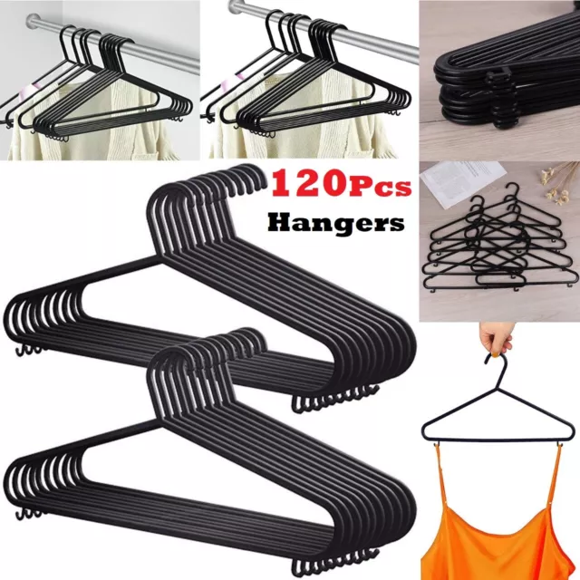 Adult Black Coat Hangers Hanger Coathanger Strong Plastic Clothes Dress