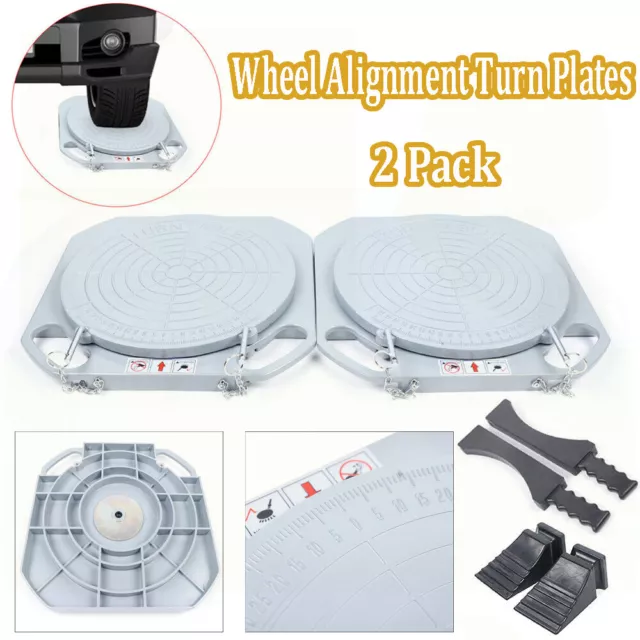Pair Aluminum Turntable Wheel Alignment 360° Rotating Turn Plate Garage Tool US