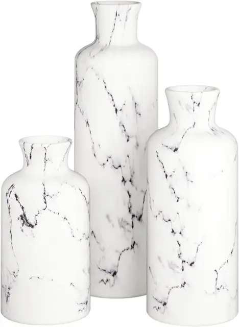 White Vase Set - Vases for Decor, Perfect for Holding Pampas Grass, Dried/Fresh