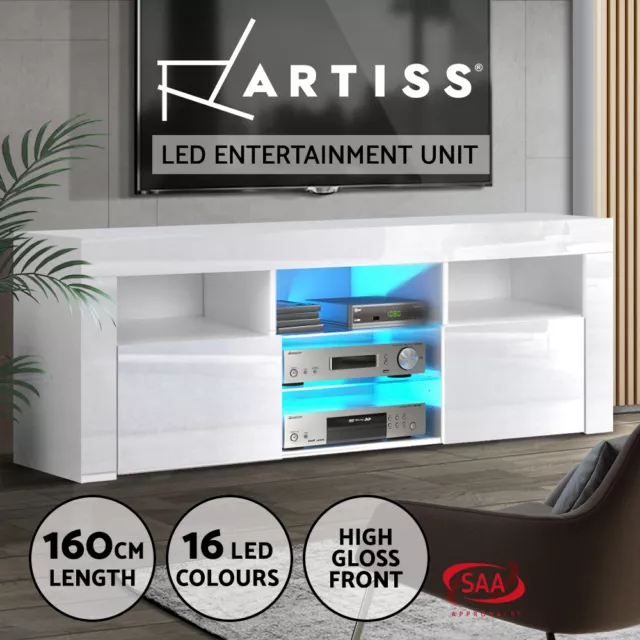 Artiss Entertainment Unit Stand TV Cabinet LED RGB 160cm  High Glossy Bobi