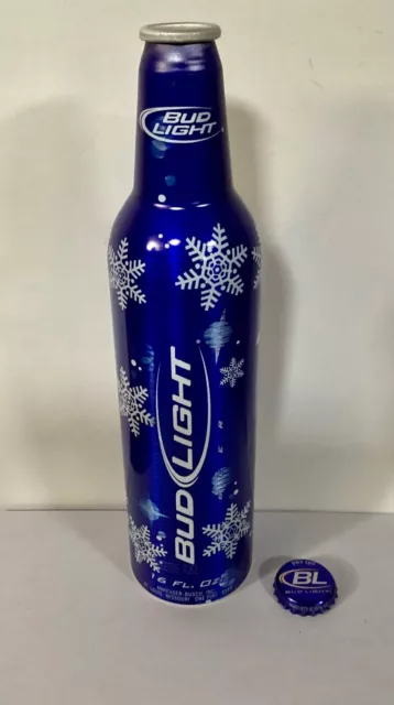 Bud Light Snowflake 16 Oz Aluminum Bottle  *Empty Bottle*