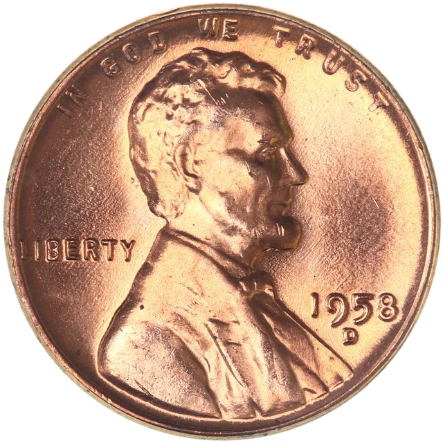 1958 D Lincoln Wheat Cent Choice BU Penny US Coin