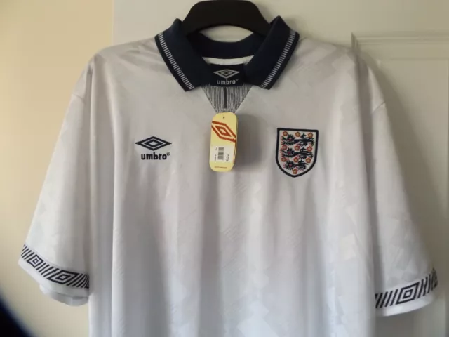 Official Umbro Product England Football Shirt Italia 90 World Cup 1990 2XL XXL