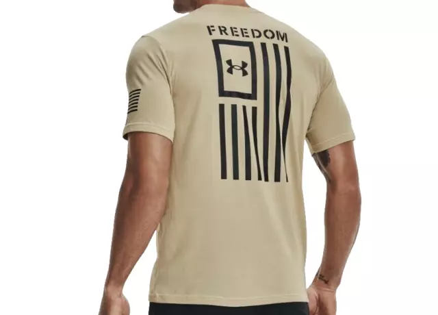 UNDER ARMOUR FREEDOM Flag Short-Sleeve T-Shirt for Men- Large -Desert ...
