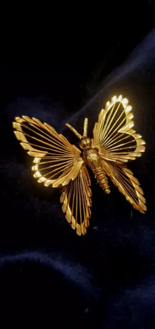VINTAGE GOLD-TONE FILIGREE Butterfly Brooch Pin $6.00 - PicClick
