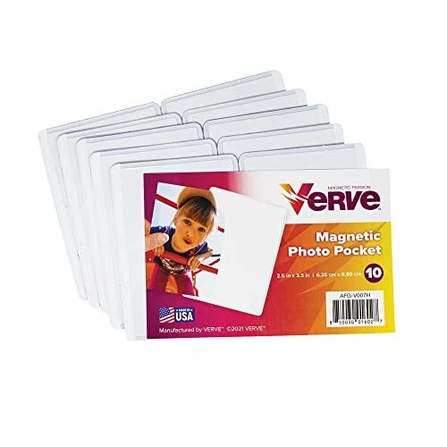 Magnetic Photo Pocket Picture Frames for Refrigerators and Lockers, Holds 2.5...
