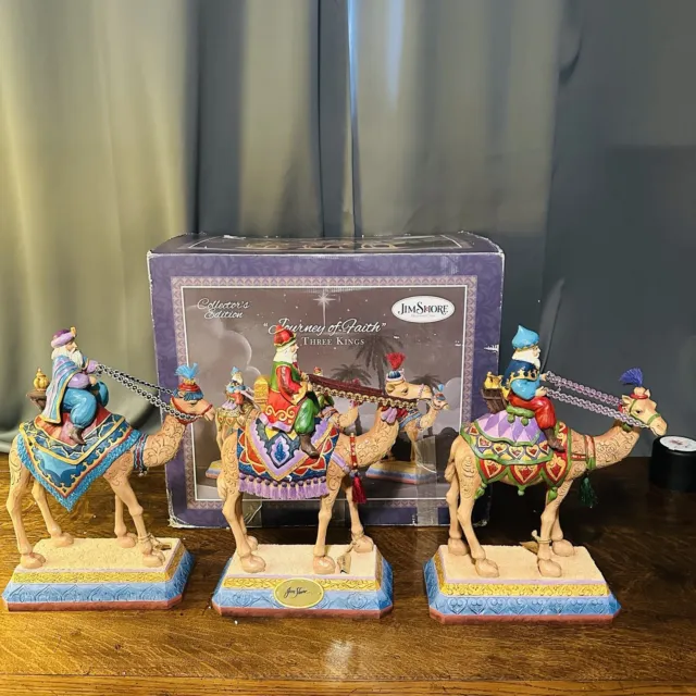 Jim Shore Wisemen Sculptures We Three Kings Large 17" Journey Of Faith Camel Box