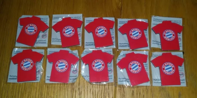 10 Magnete - FC Bayern München - Fußball Bundesliga Pins Trikot ARAL