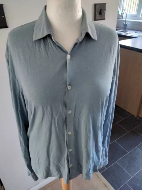 Camicia a maniche lunghe blu Reiss 100% cotone taglia xl