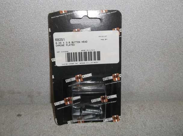 Twenty 8-36 x 5/8"  Chrome Plated Fine Thread Buttonhead Bolts - NEW!!!