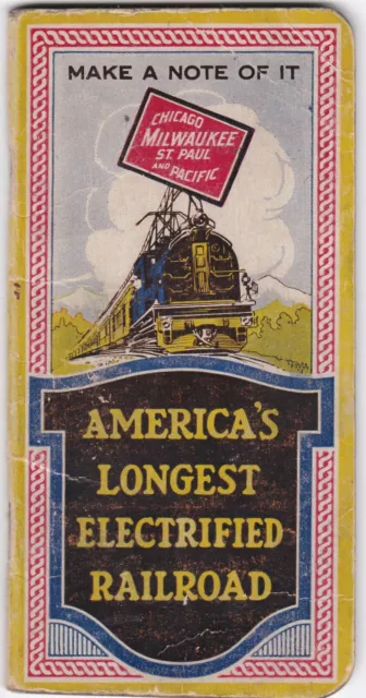 1930-31 Chicago Milwaukee St. Paul and Pacific Railroad Calender Pocket Notebook