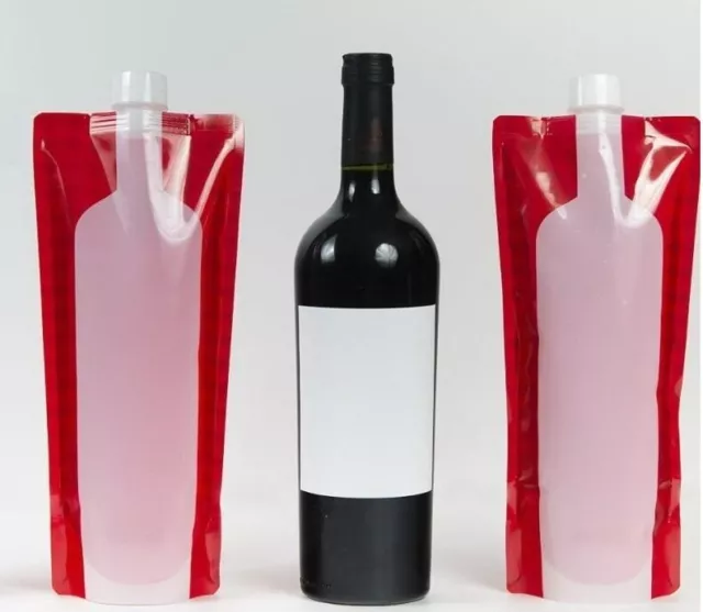 Waloo Reusable Wine or Water Flask 3 Pack Holds 1 full Bottle of Wine