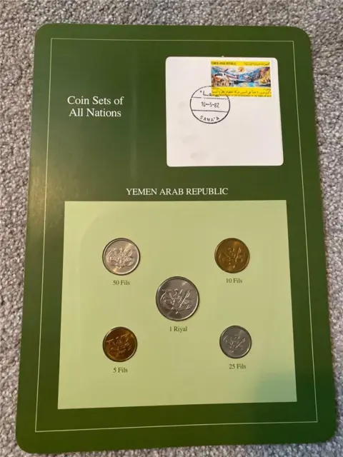 Yemen Arab Republic Coin Sets of All Nations Stamped Page