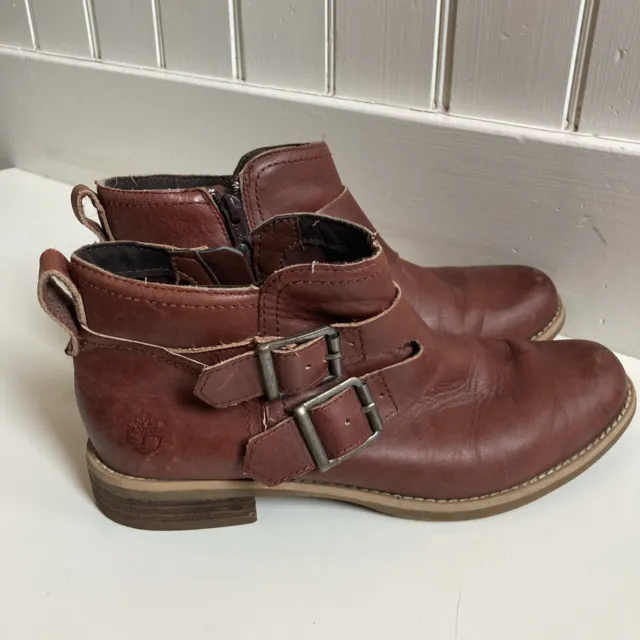 Timberland Earthkeepers  Brown Double Buckle Ankle Boots Women's SZ 8