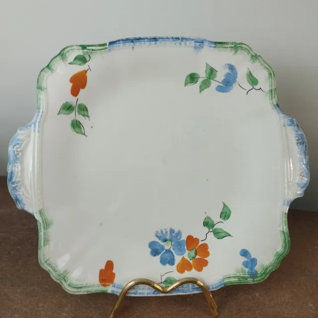 Antique 1930s Art Deco, Alfred Meakin, Floral Cake or Sandwich Serving Plate