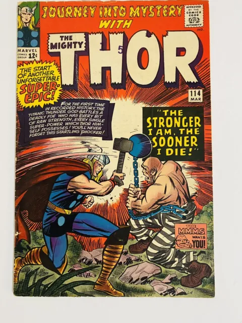 JOURNEY Into MYSTERY MIGHTY THOR #114 (Marvel 1965) 1st app Absorbing Man BEAUTY